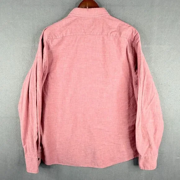 UNTUCKit Shirt Mens 2XL Red Chambray Cotton Button Up Long Sleeve - Picture 8 of 9